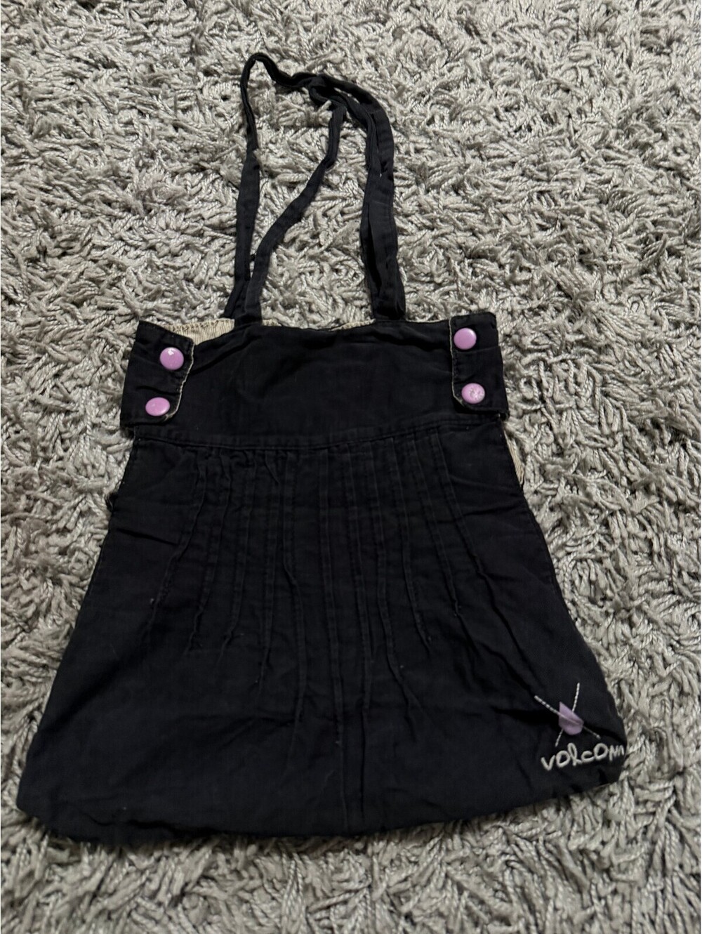 Y2K Volcom Black Cotton Shoulder Tote Bag
